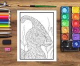 Dinosaures : Livre de coloriage sauvage pour adultes - 30 coloriages - Format A4