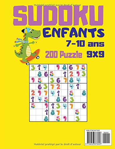 Sudoku Enfants 7-10 ans : Grilles 9X9 adaptées aux enfants| Niveau très facile et facile | 200 grilles de Sudoku avec solutions | 21,59 cm x 27,94 cm - 76 pages