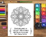 Mandalas livre de coloriage pour adultes : 37 pages antistress avec des citations motivantes et inspirantes - 80 pages Format A4