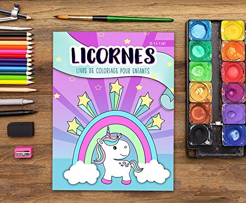 Licornes livre de coloriage pour enfants de 4 à 9 ans - cahier d’activités filles et garçons - 68 pages Format A4