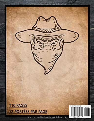 Cahier de Musique: Carnet de Partitions pour Basse - Papier manuscrit - 12 Portées par page - 110 Pages - Grand format A4