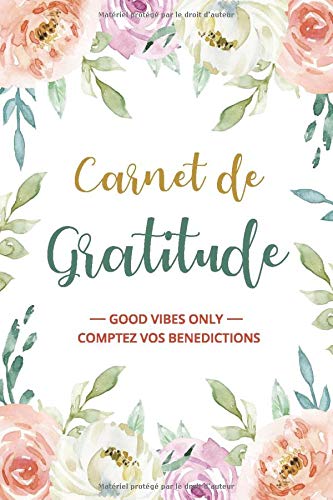 Carnet de Gratitude: Journal de Gratitude Good Vibes Only, pour filles et femmes. 90 Jours Reconnaissance pour une Vie Positive - 186 pages Format 15 x 22 cm