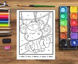 Coloriage par numéros pour enfants : Cahier d'activités : 50 pages à colorier sur le thème des animaux pour les 3-10 ans / 104 pages Format 21,5 x 28 cm