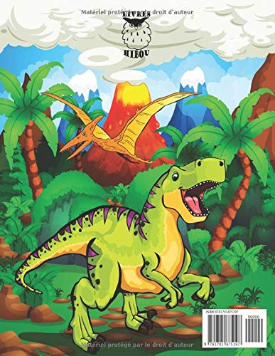 Dinosaure Livre de Coloriage Pour les Enfants de 4 à 8 Ans - 67 pages Format A4
