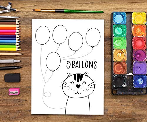 Livre de coloriage pour les tout-petits : Formes Lettres Chiffres : De 1 à 4 ans - 96 pages Format 21,5 x 28 cm