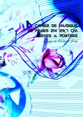 Cahier de Musique 48 pages 21x 29,7 cm - Interieur Seyes Grands Carreaux et Portees de Musique