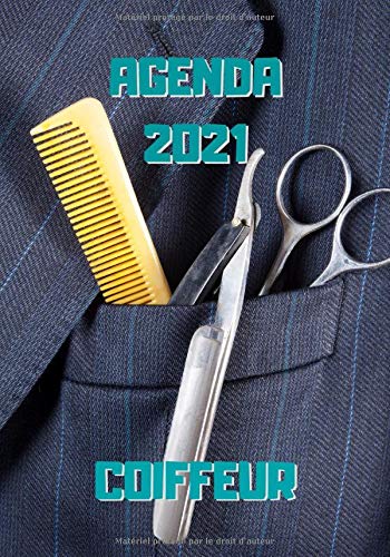 Agenda 2021 coiffeur : Rendez-vous salon de coiffure - Agenda semainier 2021 coiffeuse - 114 pages - 17,8 x 25.4 cm