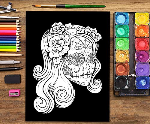Crânes Mexicains : Livre De Coloriage Pour Adultes - Día de los Muertos - 76 pages Format A4