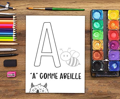 Livre de coloriage pour les tout-petits : Formes Lettres Chiffres : De 1 à 4 ans - 96 pages Format 21,5 x 28 cm