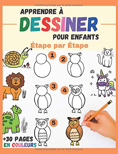 Apprendre à dessiner Pour Enfants Étape par Étape : des animaux mignons à reproduire et colorier - 35 pages Format 18 x 25 cm