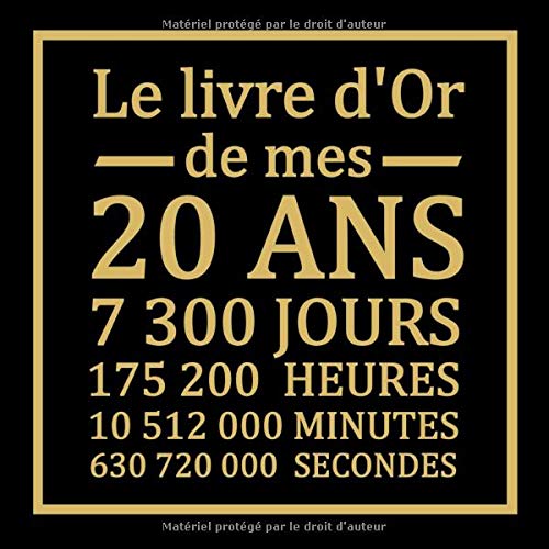 20 ans : Livre d'or pour anniversaire - La Vingtaine | Cadeau personnalisable pour fête d'anniversaire | 100 pages, 21,59 x 21.59 cm