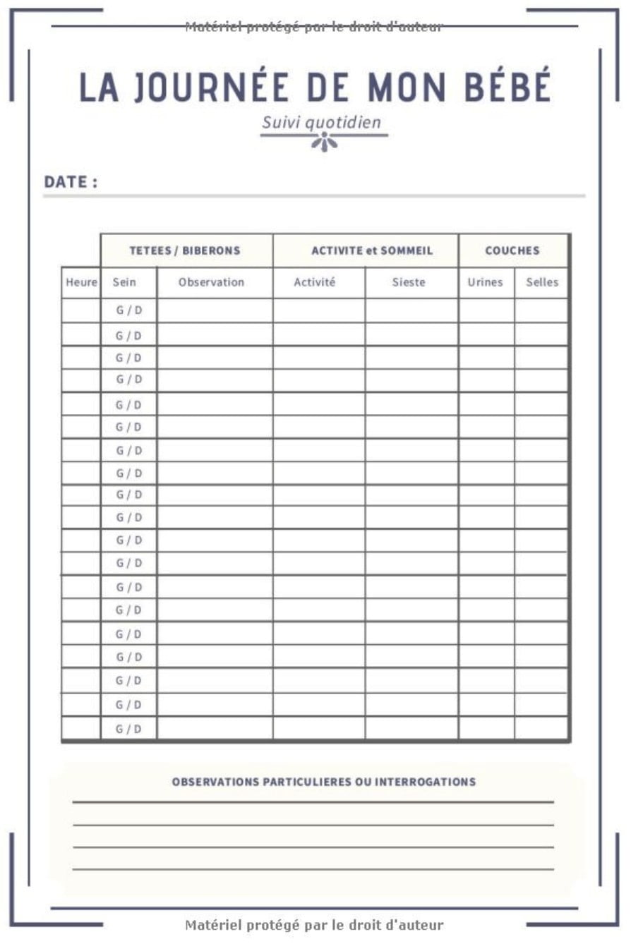 Journal de bord de mon bébé : carnet de suivi pour nouveau-né, journal d'allaitement, carnet de notes sur le sommeil l'alimentation et la santé de bébé - 150 pages Format 15 x 22 cm