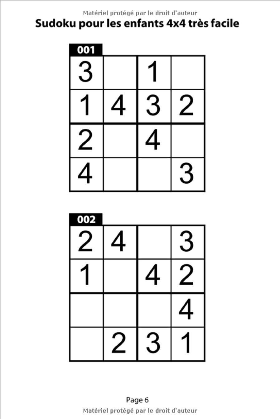 Sudoku pour les enfants 4x4 - 6x6 - 9x9 | 180 sudoku | Niveau : très facile | avec des solutions - 92 pages Format 15 x 22 cm