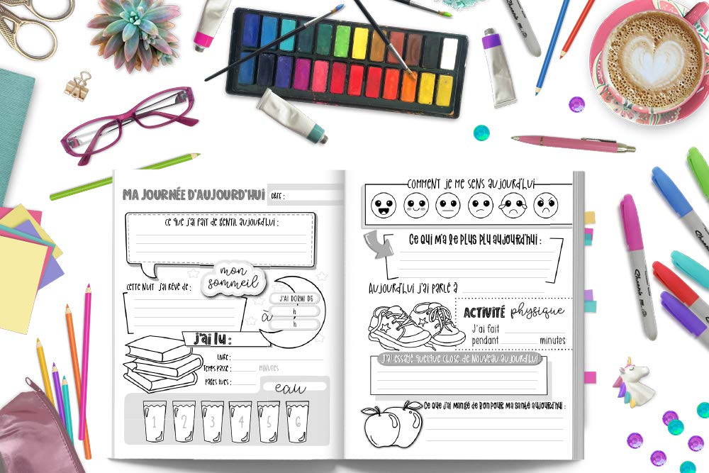 Une Journée dans ma vie : Journal et suivi d’habitudes saines pour enfants - 100 pages Format 20 x 25 cm