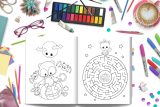 Cahier d'activités pour enfants : mots cachés, points à relier, colorier, dessiner, compter, labyrinthes : 3-10 ans / 124 pages Format 21,5 x 28 cm