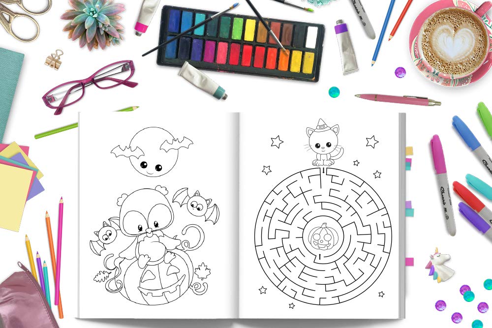 Cahier d'activités pour enfants : mots cachés, points à relier, colorier, dessiner, compter, labyrinthes : 3-10 ans / 124 pages Format 21,5 x 28 cm