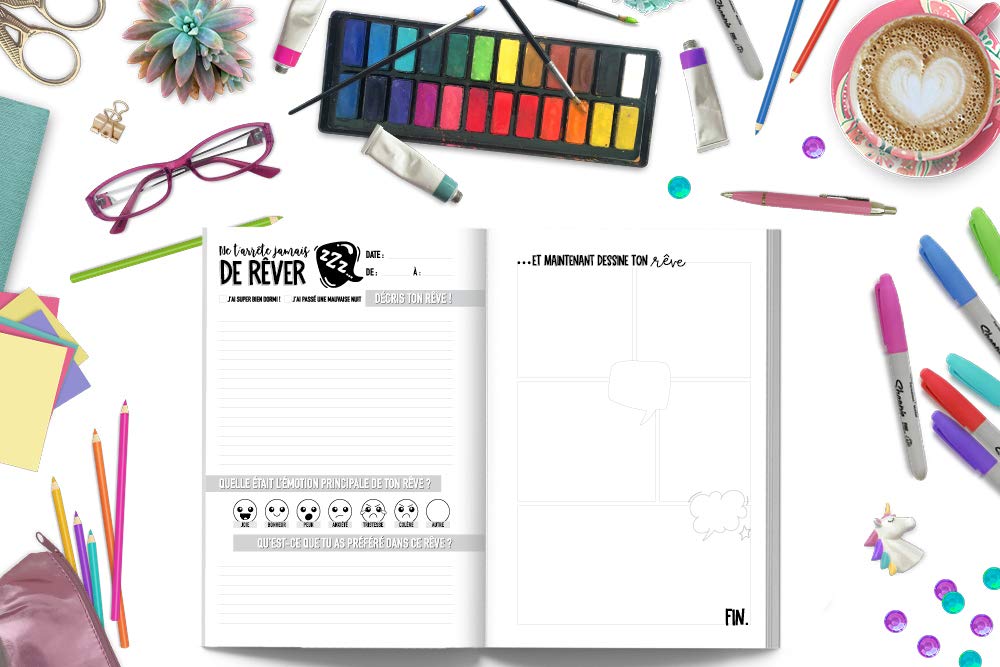 Journal de rêves pour enfants : Un carnet pour les 3-13 ans pour mieux suivre son sommeil, s'exercer à l'écriture créative et dessiner - 106 pages Format 15 x 22 cm