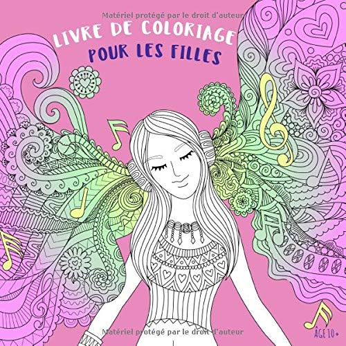 Livre De Coloriage Pour Les Filles Âge 10+: animaux, fées, sirènes, princesses, chevaux - 77 pages Format 21,5 x 21,5 cm