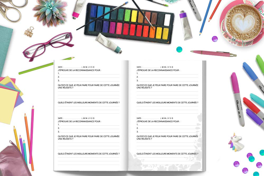 Démarre ta journée dans la gratitude : Un journal inspirant pour développer un état d'esprit plus heureux, sain et reconnaissant en sessions de 5 minutes - 124 pages Format 15 x 22 cm