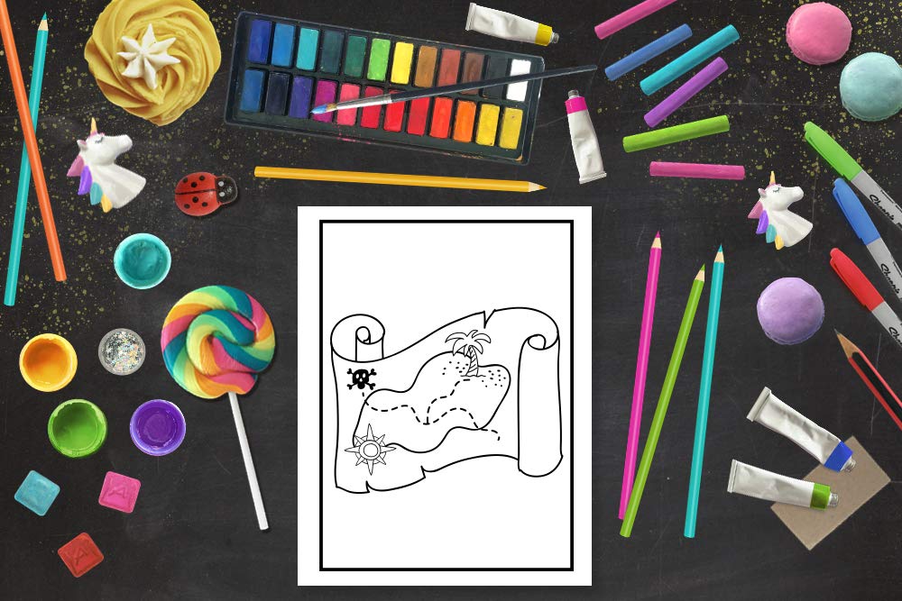 Livre de coloriage pour les tout-petits : 35 illustrations mignonnes sur le thème des pirates pour les enfants âgés de 1 à 3 ans - 74 pages Format A4