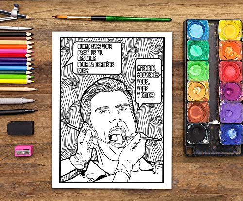 Livre de coloriage pour adultes : Un livre drôle, original et décalé pour les dentistes, étudiants en odontologie - 106 pages Format A4