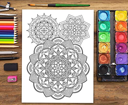 Mandalas Pour Méditer : Livre De Coloriage Pour Adultes - 66 pages Format A4