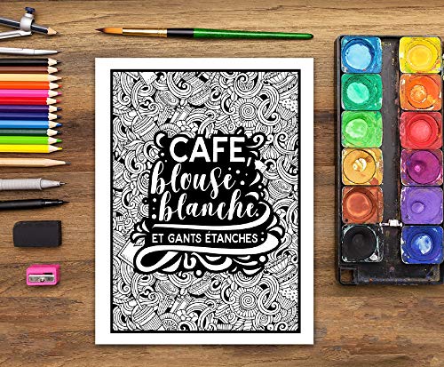 Vie en Réa : Livre de coloriage sarcastique pour adultes : 51 pages drôles pour les docteurs, les infirmières - 104 pages Format A4