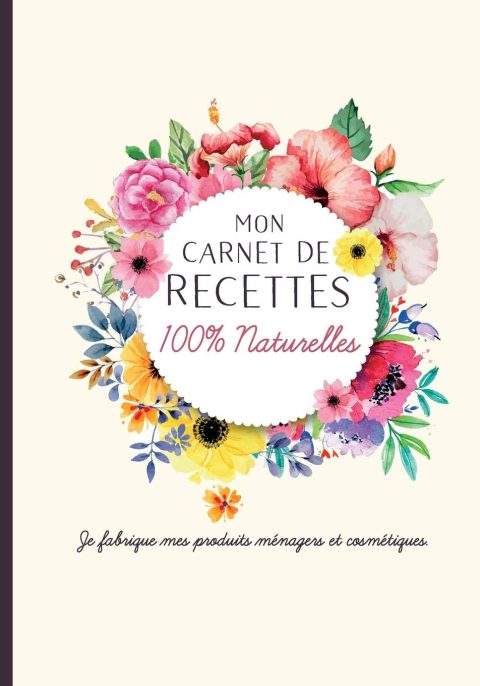 Carnet recettes cosmétiques et ménagers : Noter des recettes de produits bio fait maison - 110 pages Format 18 x 25 cm