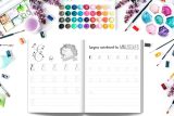 Apprenons l'écriture cursive : cahier d'écriture pour débutants : lettres, liaisons & mots : Activités pour enfants sur le thème des sirènes - 108 pages Format 21,5 x 28 cm