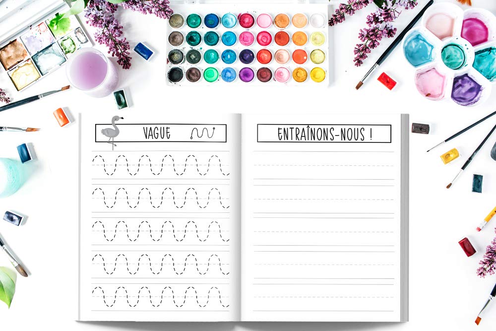 Apprenons à tracer les Lignes, Formes, Lettres : Cahier d’activités pour enfants 3 ans et plus - 90 pages Format A4