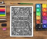 Vie d’ingénieurs : Un livre de coloriage sarcastique pour adultes - Pour ingénieurs et ingénieures, étudiants et étudiantes en écoles d’ingénieurs - 108 pages Format A4