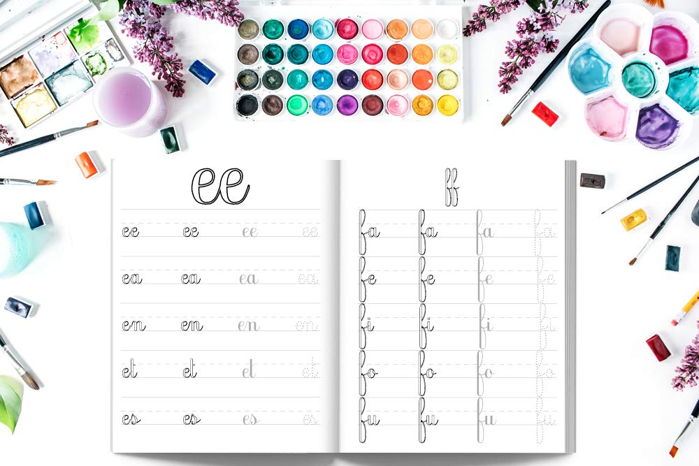 Introduction à l’écriture cursive : Lettres, liaisons & mots : Cahier d’écriture : 6 ans et + Activités pour enfants sur le thème des animaux - 108 pages Format 21,5 x 28 cm