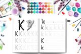 Cahier d’écriture des lettres : Apprenons à écrire: des lettres et des mots : 3 ans et + (110 pages Format 21,5 x 28 cm)