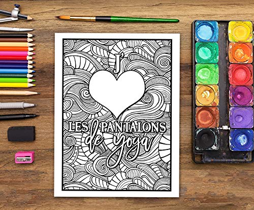 Livre de coloriage sarcastique pour adultes Yoga - 102 pages Format A4