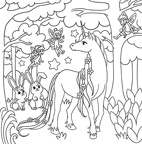Licorne livre de coloriage Pour les enfants de 4 à 8 ans - 63 pages Format 21,5 x 21,5 cm