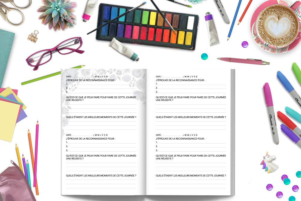 Démarre ta journée dans la gratitude : Un journal inspirant pour développer un état d'esprit plus heureux, sain et reconnaissant en sessions de 5 minutes - 124 pages Format 15 x 22 cm