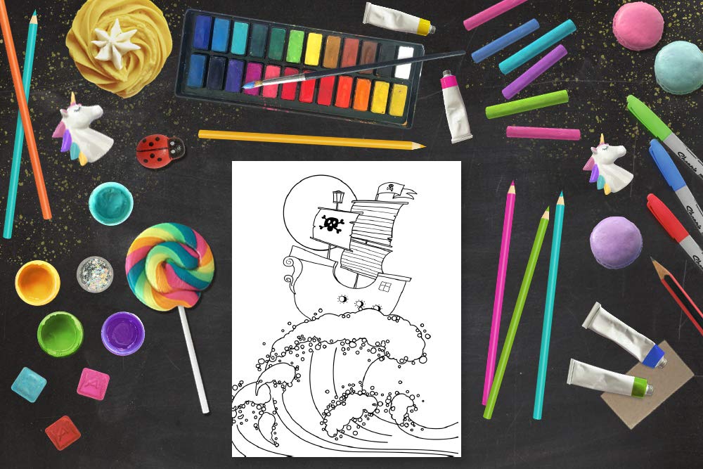 Pirates : livre d'activités pour enfants : cahier d'exercices amusant pour les petits de 3 à 10 ans - 100 pages Format A4