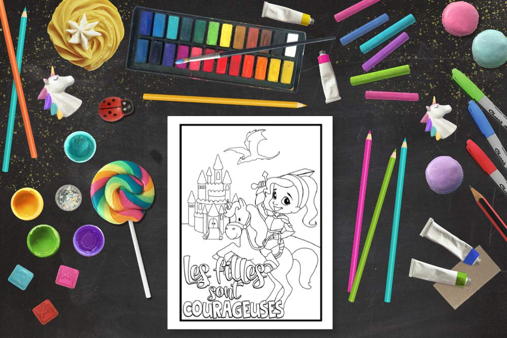 Livre de coloriage pour enfants - 46 pages à colorier avec des phrases motivantes et inspirantes - 3 / 10 ans - 96 pages Format A4