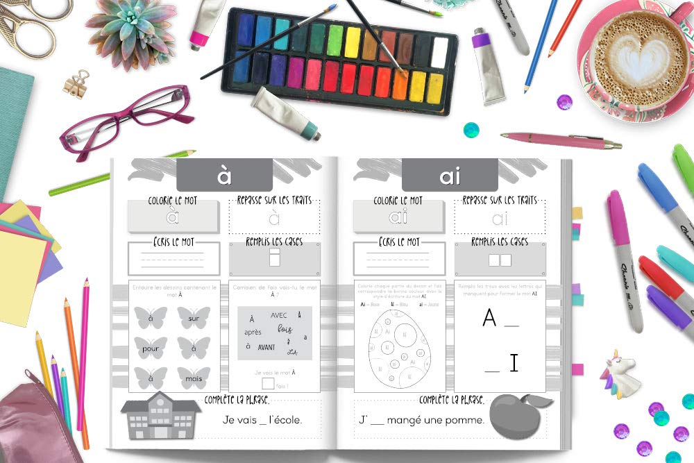 Apprendre à lire et à écrire des mots simples: avec 100 mots courants ! Cahier d'exercices éducatif: 4-7 ans / 104 pages Format 21,5 x 28 cm