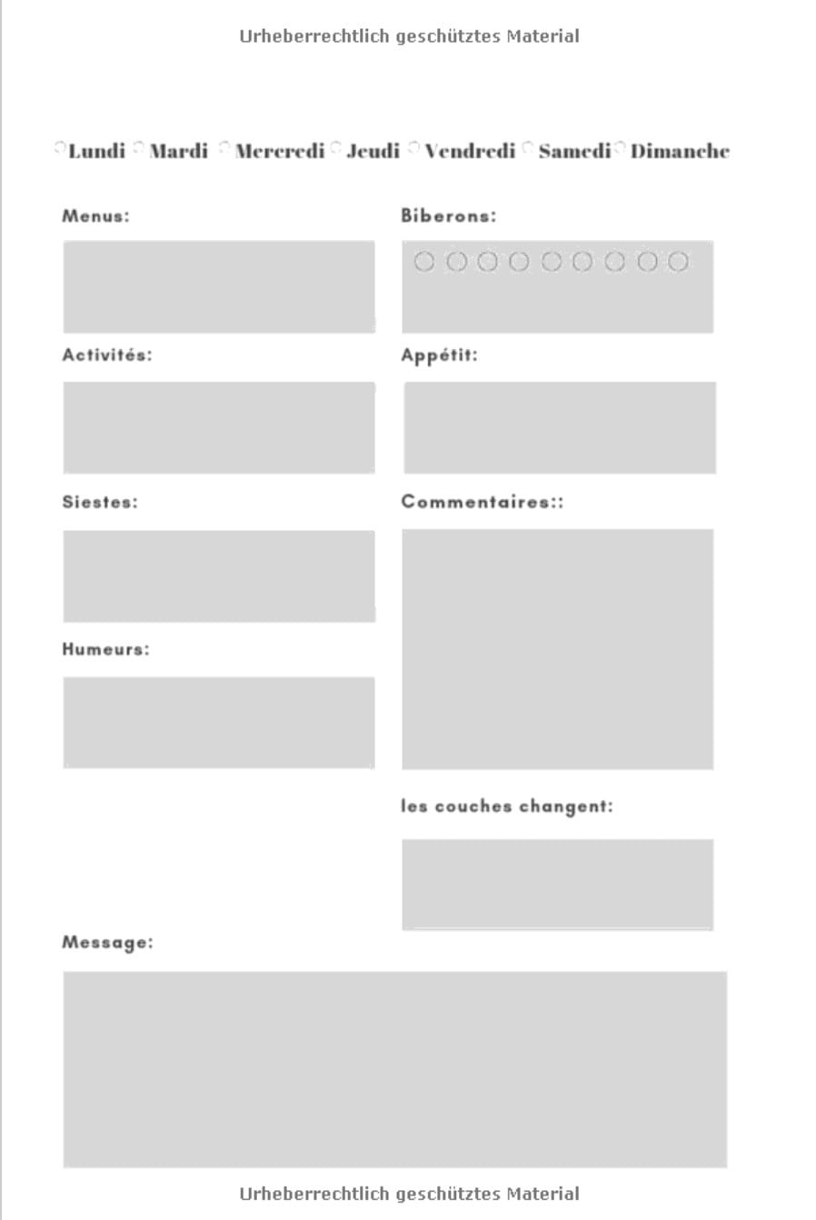 Carnet de Nounou : Carnet de Liaison Parents Nounou - 120 pages format 15 x 24 cm