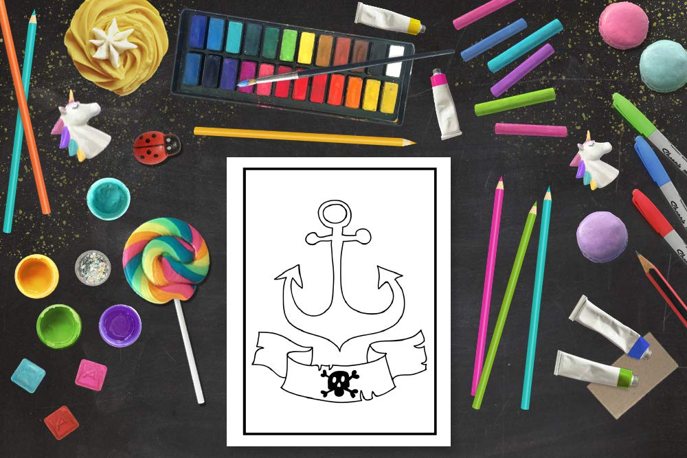 Livre de coloriage pour les tout-petits : 35 illustrations mignonnes sur le thème des pirates pour les enfants âgés de 1 à 3 ans - 74 pages Format A4