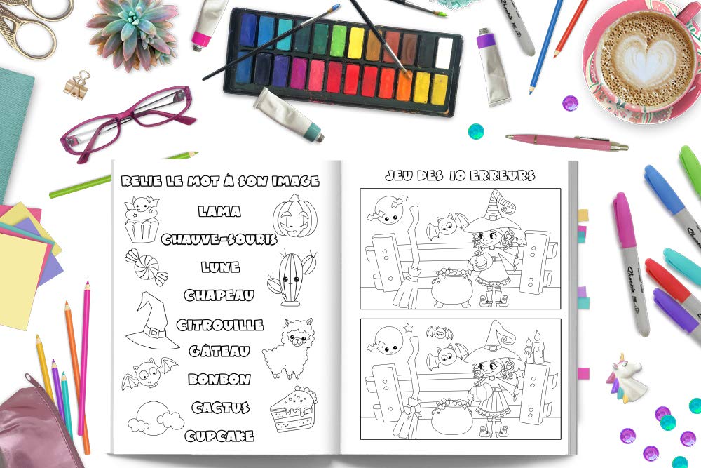 Cahier d'activités pour enfants : mots cachés, points à relier, colorier, dessiner, compter, labyrinthes : 3-10 ans / 124 pages Format 21,5 x 28 cm