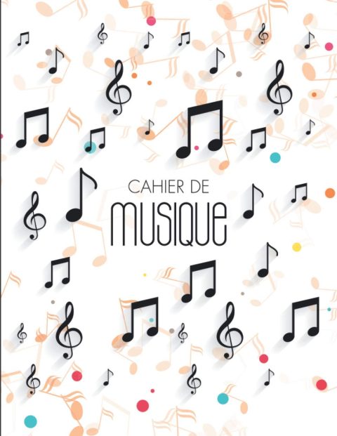 Cahier De Musique : Carnet De Partitions | Grands Carreaux et Portées | 12 Portées par Page | Format A4 | 108 pages