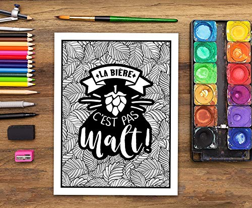 Vie de binouze : un livre de coloriage décalé pour fans de bière - 108 pages Format A4