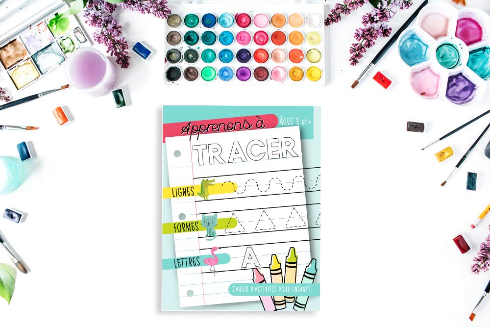 Apprenons à tracer les Lignes, Formes, Lettres : Cahier d’activités pour enfants 3 ans et plus - 90 pages Format A4
