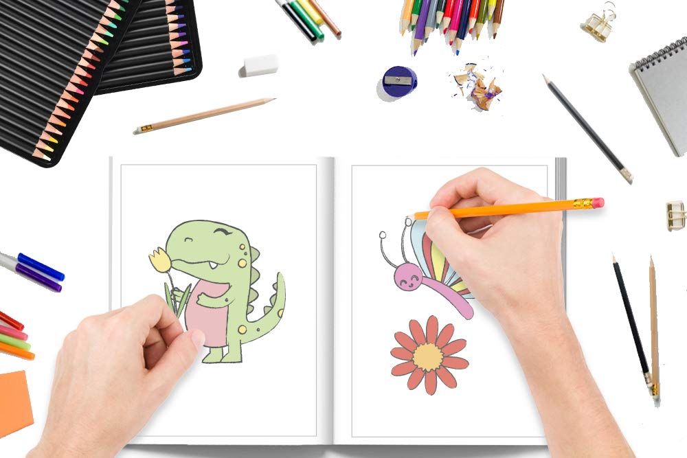 Cahier à dessin pour enfants : 100 pages pour s'entraîner à dessiner des animaux, des formes, des lettres - 108 pages Format 21,5 x 28 cm