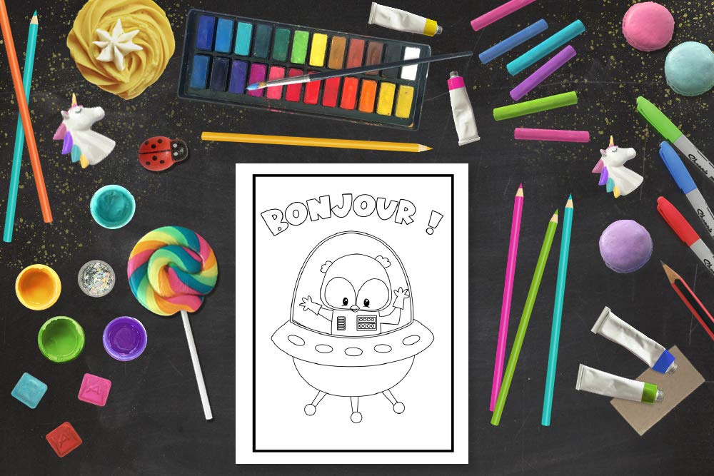 Livre de coloriage pour les tout-petits : 35 illustrations mignonnes sur le thème de l'espace pour les enfants âgés de 1 à 3 ans - 74 pages Format A4