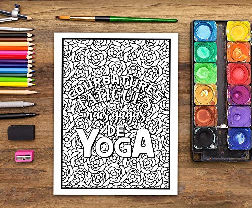 Livre de coloriage sarcastique pour adultes Yoga - 102 pages Format A4