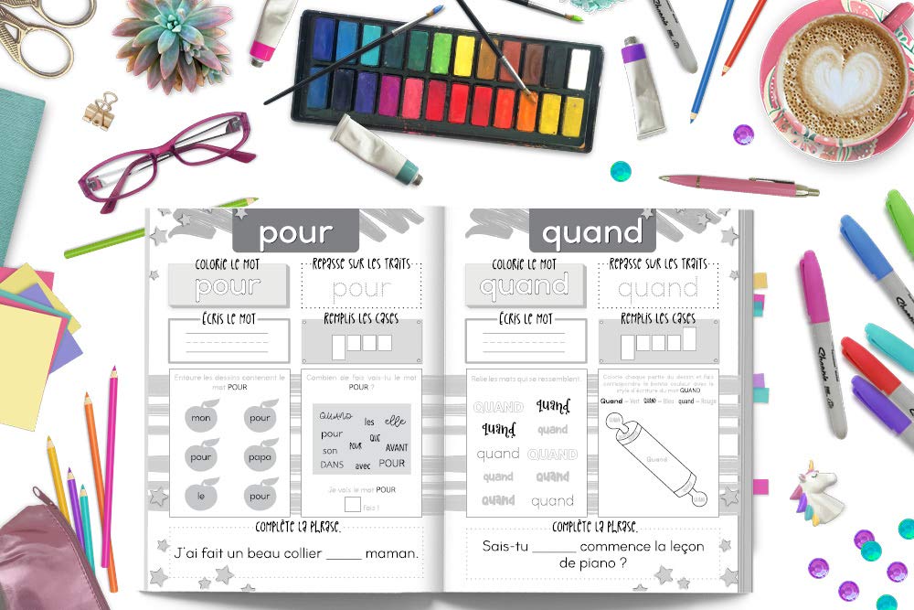 Apprendre à lire et à écrire des mots simples: avec 100 mots courants ! Cahier d'exercices éducatif: 4-7 ans / 104 pages Format 21,5 x 28 cm