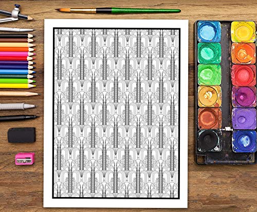 Arts Decoratif : Livre De Coloriage Pour Adultes - Motifs art déco - 86 pages Format A4